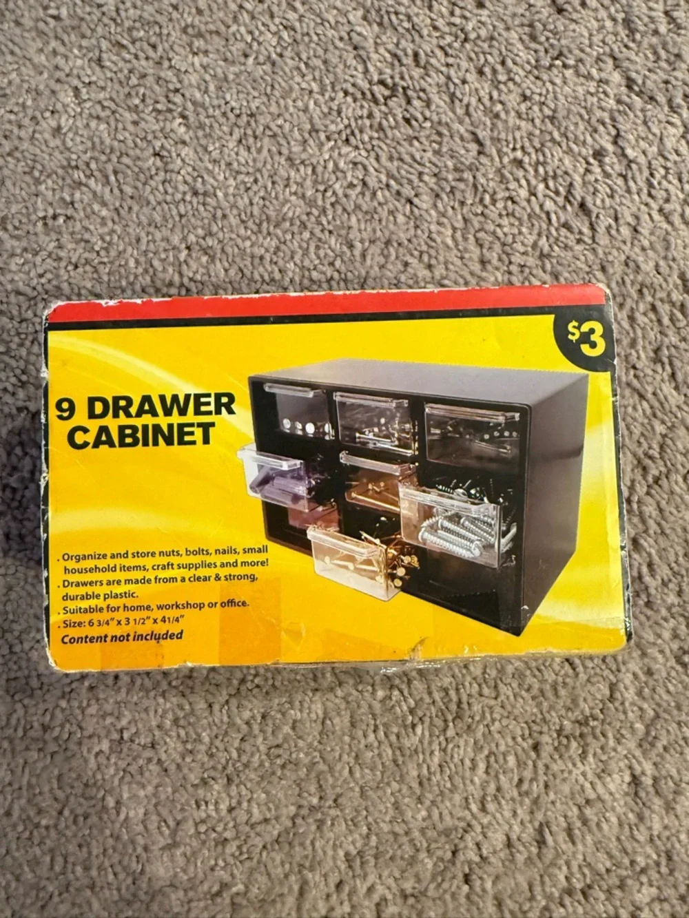 Mini 9-Drawer Plastic Storage Organizer Cabinet - Black and Clear